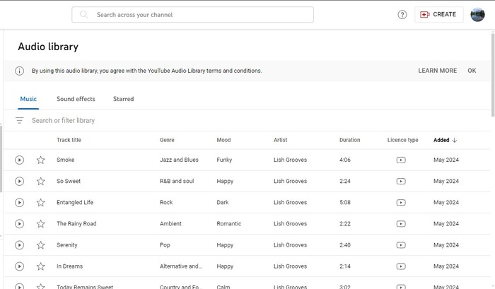YouTube Audio Library