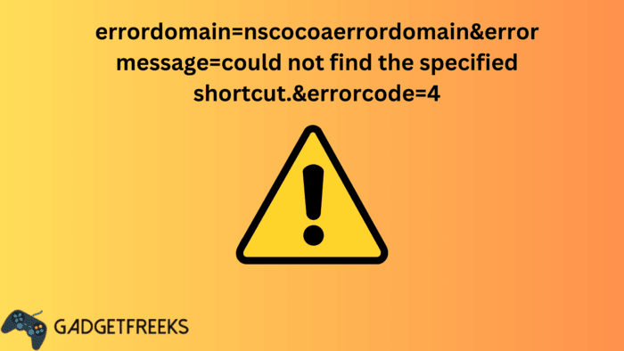 errordomain=nscocoaerrordomain&errormessage=could not find the specified shortcut.&errorcode=4